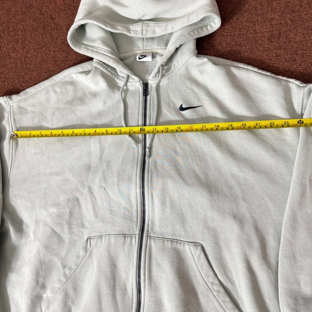 Nike Mens gym fit Full Zip Hoodie XL Lime Green Fleece Swoosh Logo Sweatshirt A+
